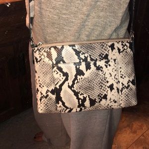Faux Snakeskin Crossbody